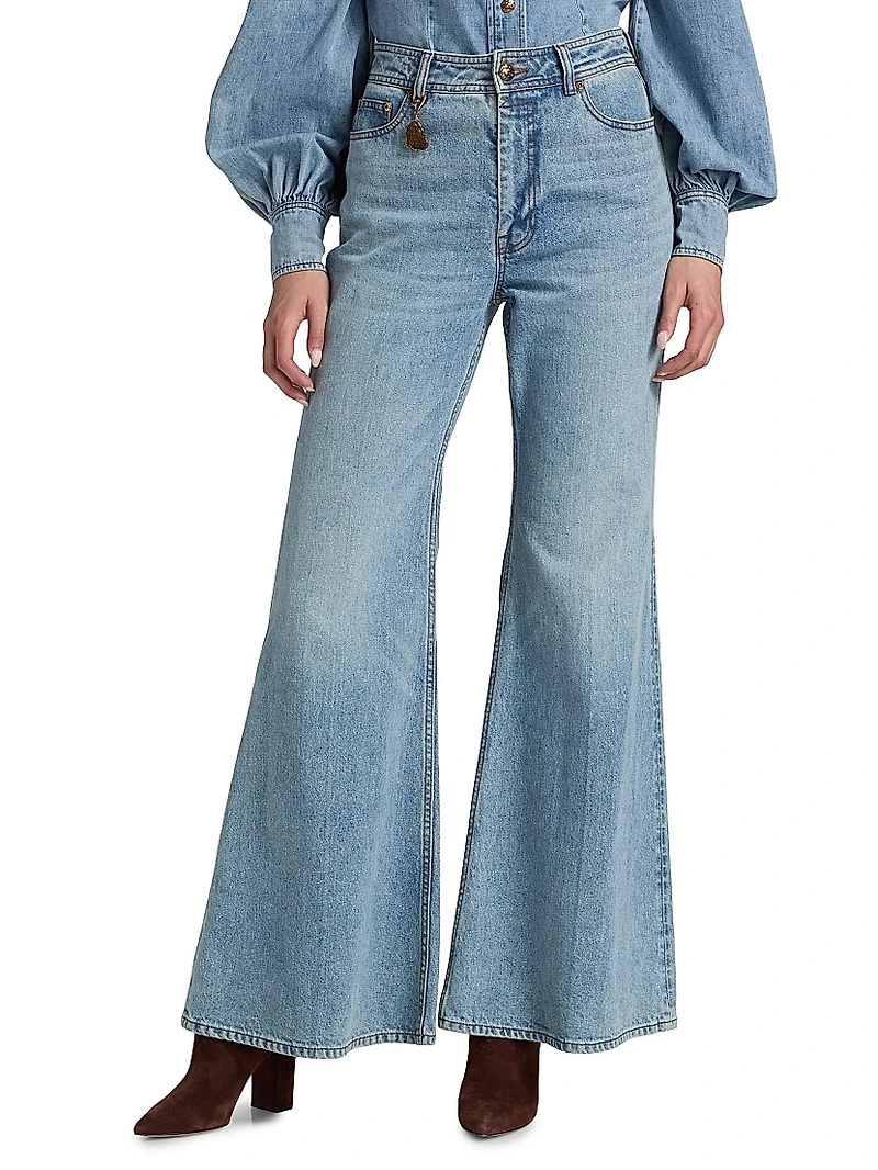 Stretch High-Rise Flare Jeans