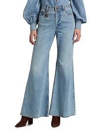 Stretch High-Rise Flare Jeans