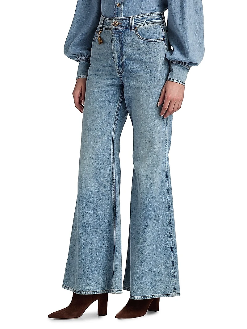 Stretch High-Rise Flare Jeans