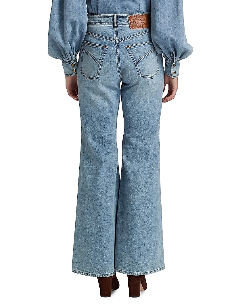 Stretch High-Rise Flare Jeans