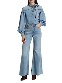 Stretch High-Rise Flare Jeans