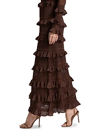 Hypnotic Knitted Lace Frill Maxi Skirt