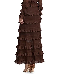 Hypnotic Knitted Lace Frill Maxi Skirt