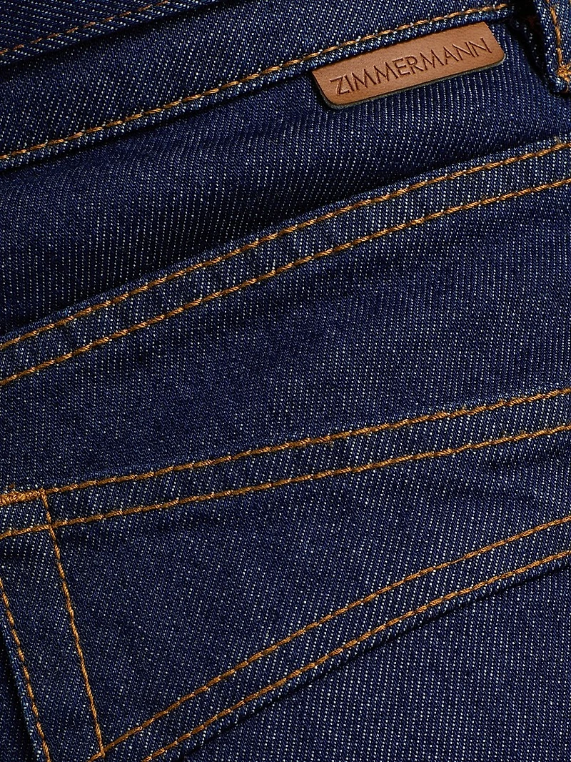 Belted High-Rise Wide Flare Jeans