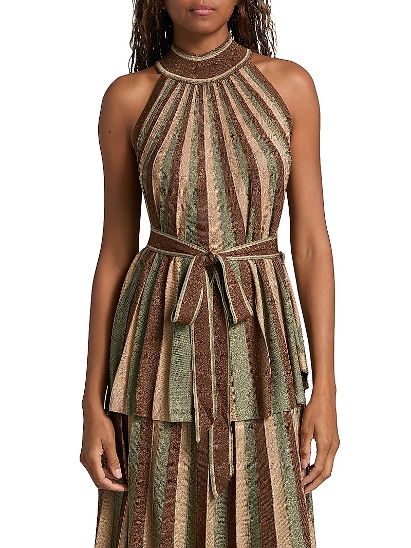 Hypnotic Striped Halter Top
