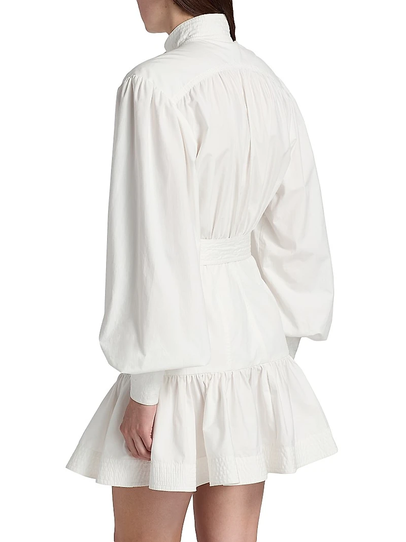 Cotton Fit & Flare Belted Minidress