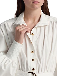 Cotton Fit & Flare Belted Minidress