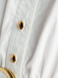 Cotton Fit & Flare Belted Minidress