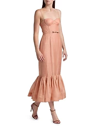 Hypnotic Silk-Blend Bustier Gown