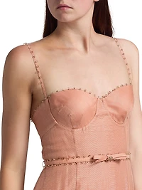 Hypnotic Silk-Blend Bustier Gown