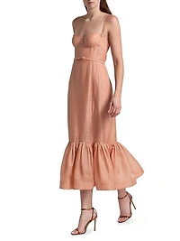 Hypnotic Silk-Blend Bustier Gown