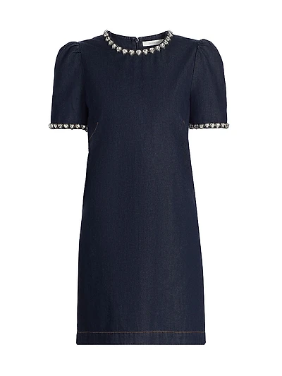 Embellished Denim Minidress