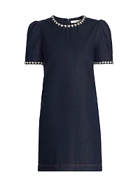 Embellished Denim Minidress