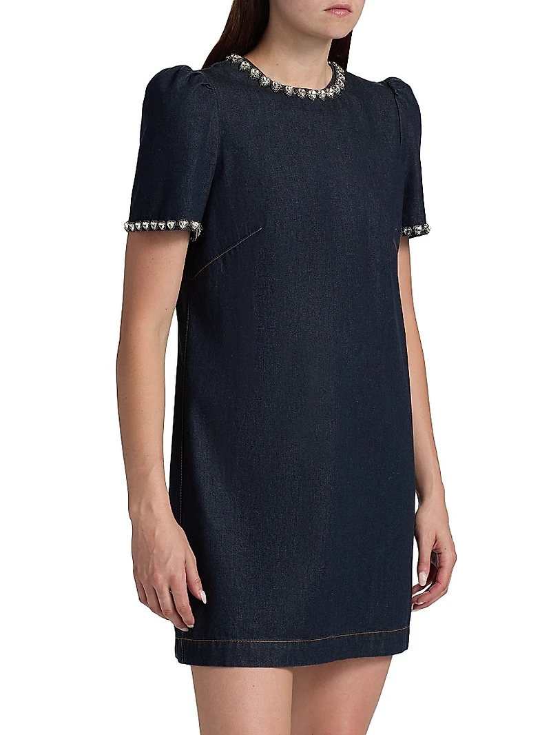 Embellished Denim Minidress