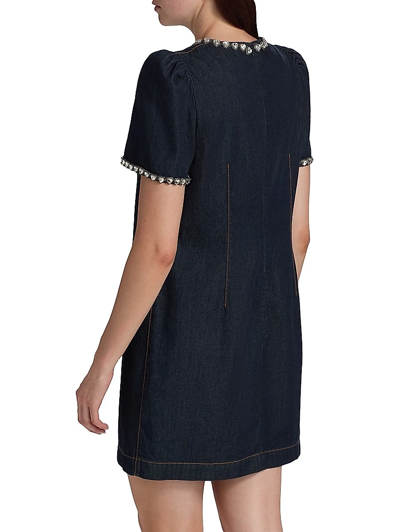 Embellished Denim Minidress