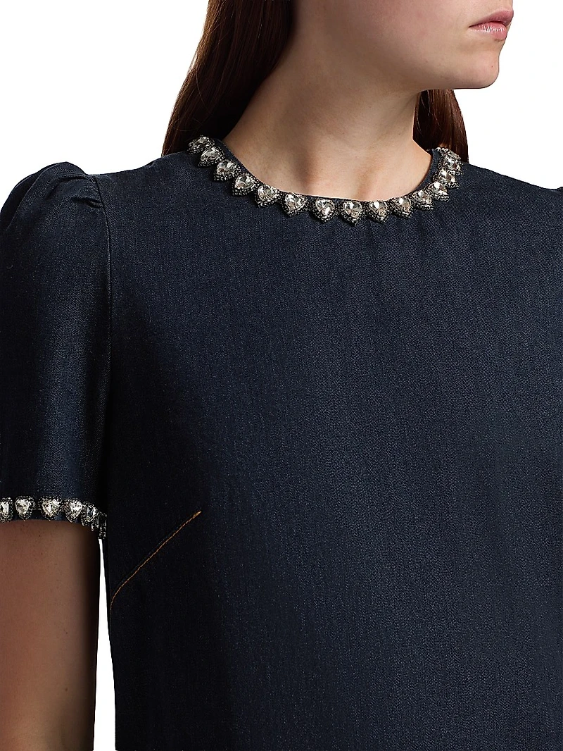 Embellished Denim Minidress