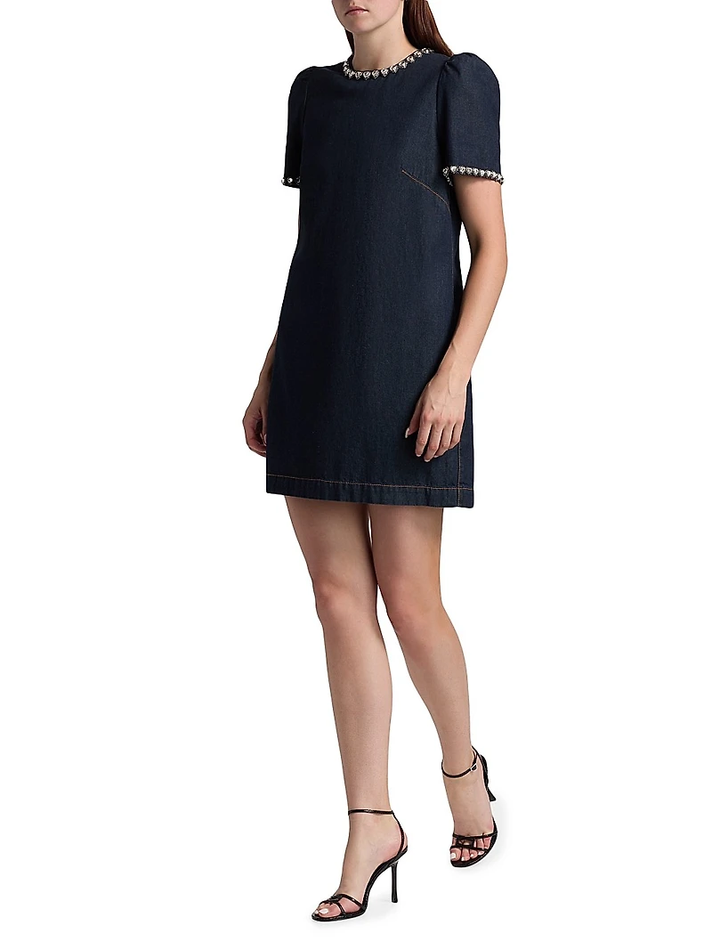 Embellished Denim Minidress