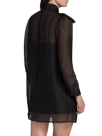 Dream Polka Dot Tieneck Minidress