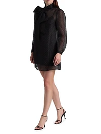 Dream Polka Dot Tieneck Minidress