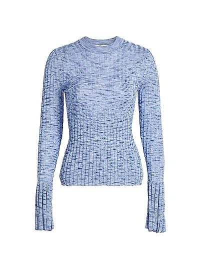 Mouliné Bell-Sleeve Sweater