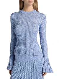 Mouliné Bell-Sleeve Sweater