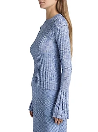 Mouliné Bell-Sleeve Sweater