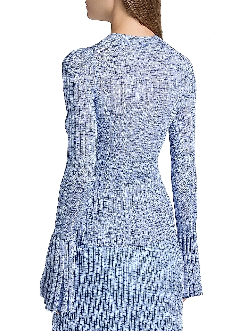 Mouliné Bell-Sleeve Sweater