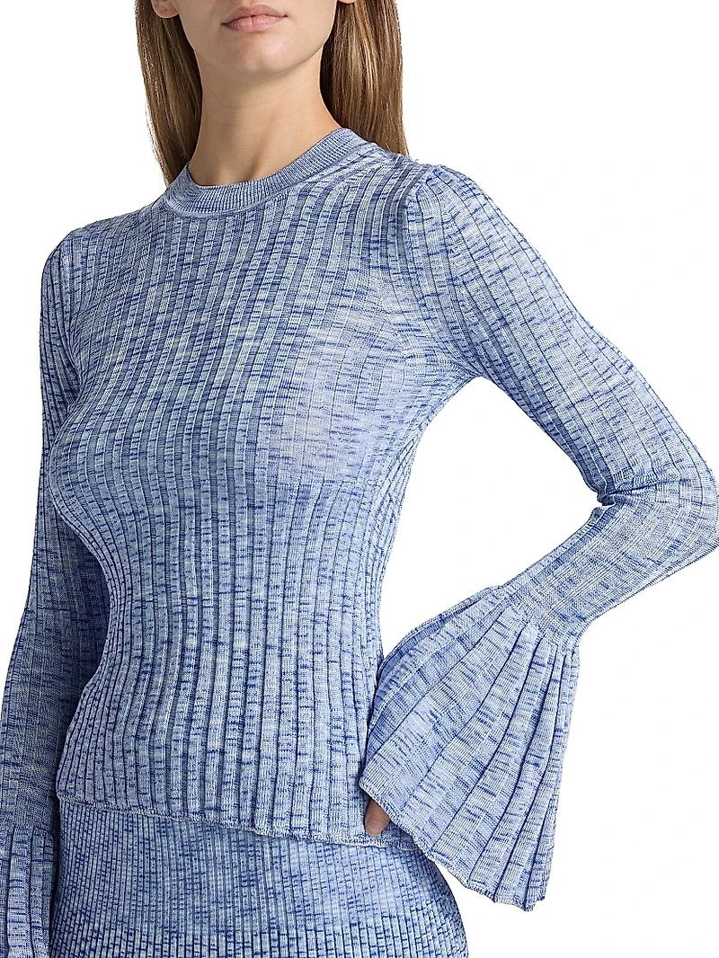 Mouliné Bell-Sleeve Sweater