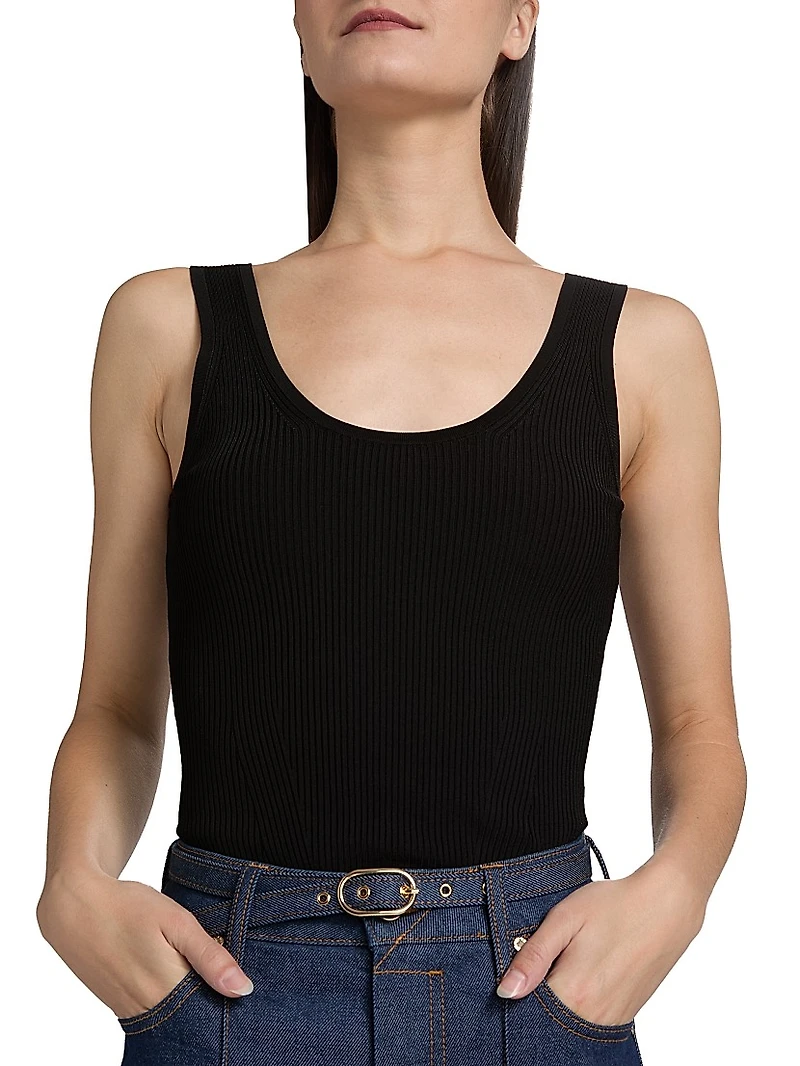 Scoopneck Rib-Knit Tank