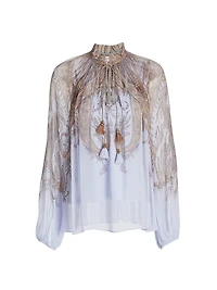 Hypnotic Billow Split-Neck Blouse