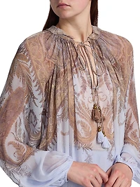 Hypnotic Billow Split-Neck Blouse