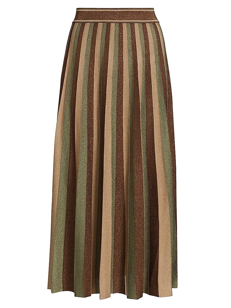 Hypnotic Striped Midi-Skirt