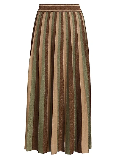 Hypnotic Striped Midi-Skirt
