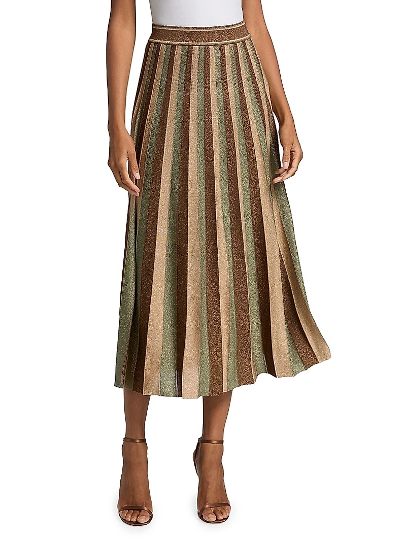 Hypnotic Striped Midi-Skirt