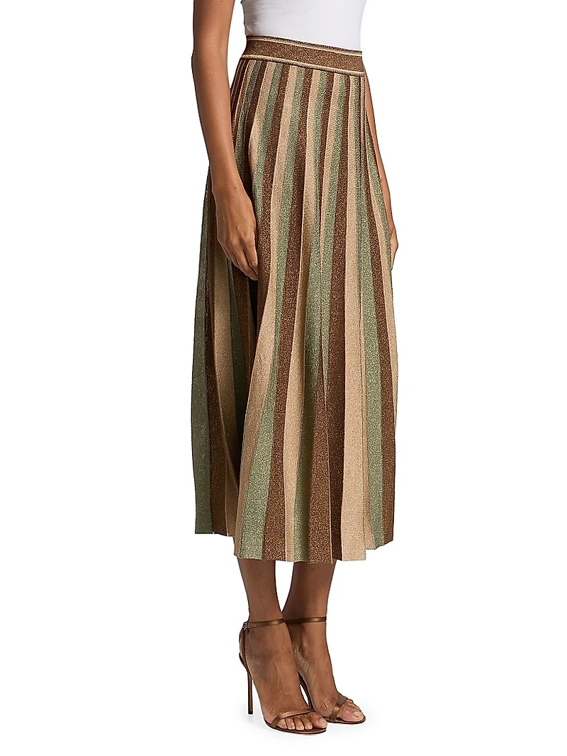 Hypnotic Striped Midi-Skirt