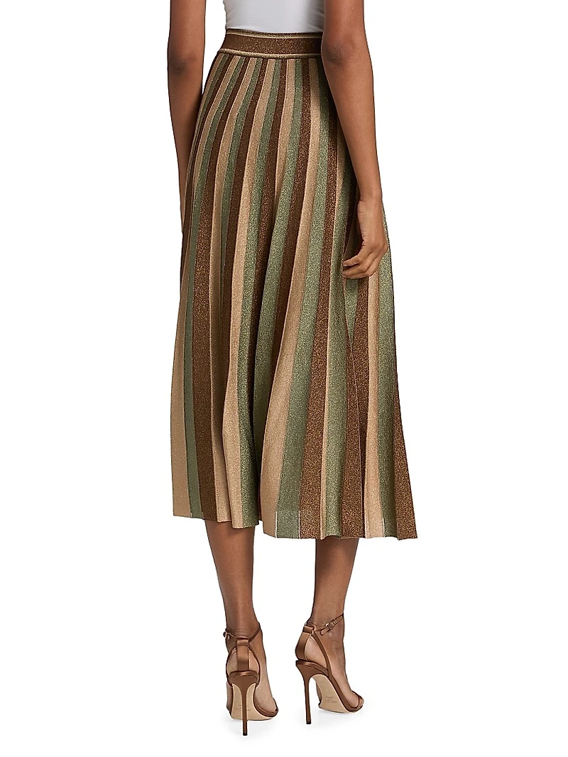 Hypnotic Striped Midi-Skirt