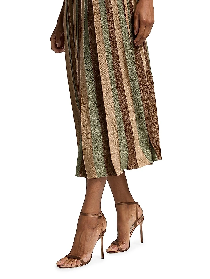 Hypnotic Striped Midi-Skirt