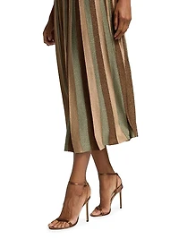 Hypnotic Striped Midi-Skirt