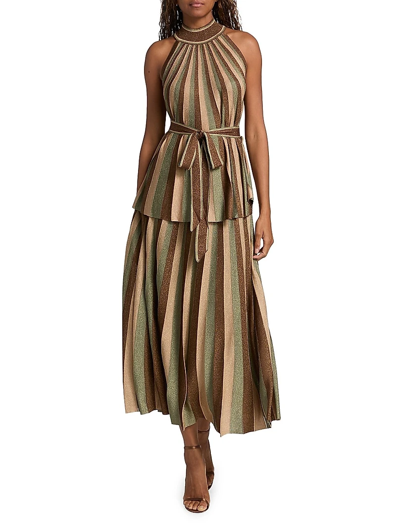 Hypnotic Striped Midi-Skirt