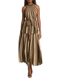 Hypnotic Striped Midi-Skirt