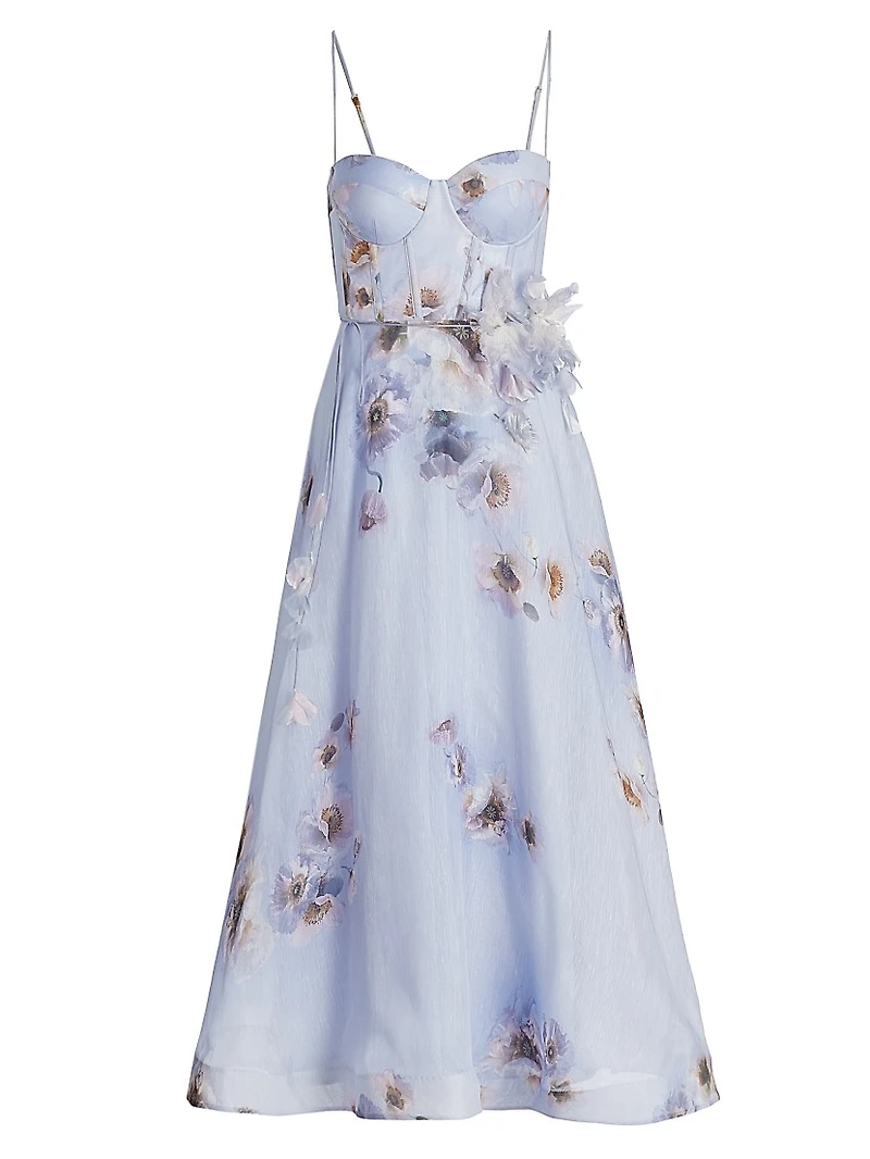 Hypnotic Picnic Floral Silk Dress