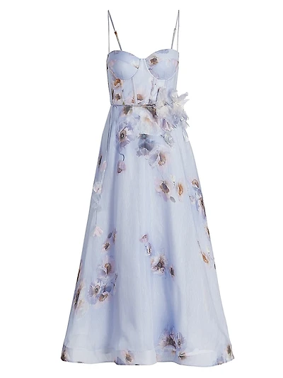 Hypnotic Picnic Floral Silk Dress