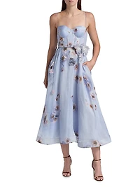Hypnotic Picnic Floral Silk Dress