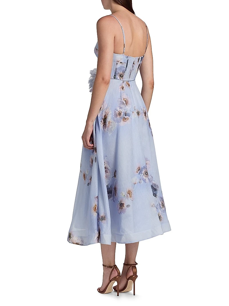 Hypnotic Picnic Floral Silk Dress