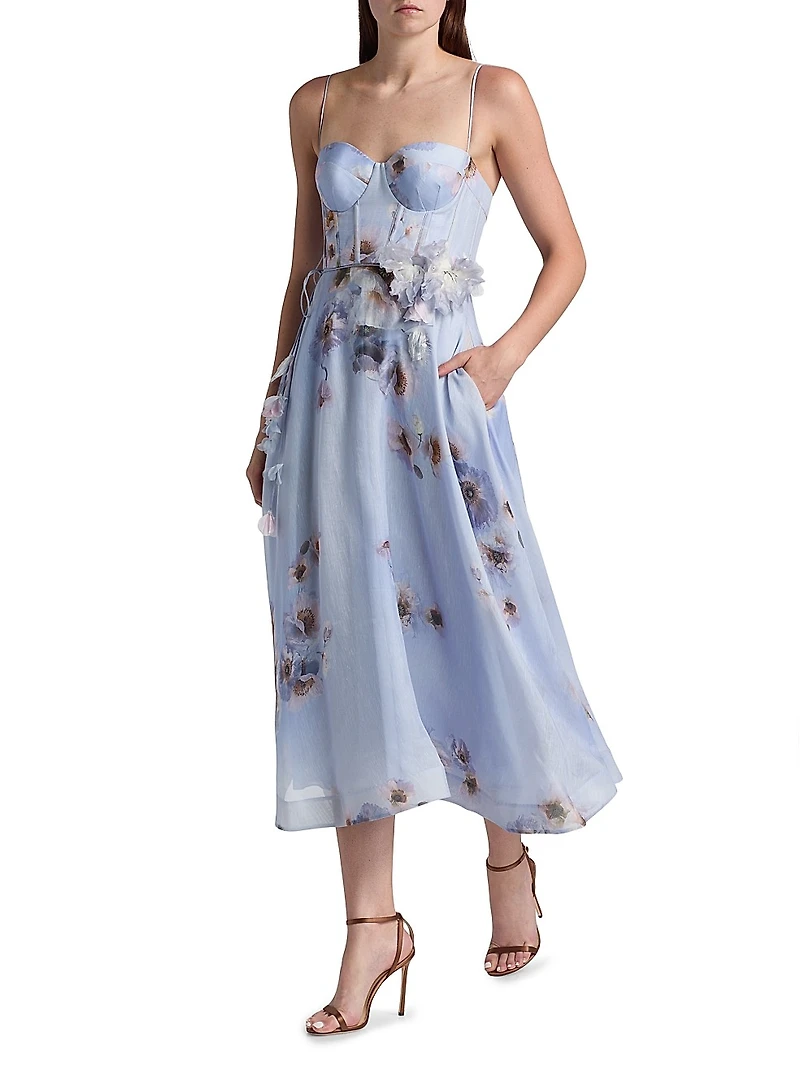 Hypnotic Picnic Floral Silk Dress