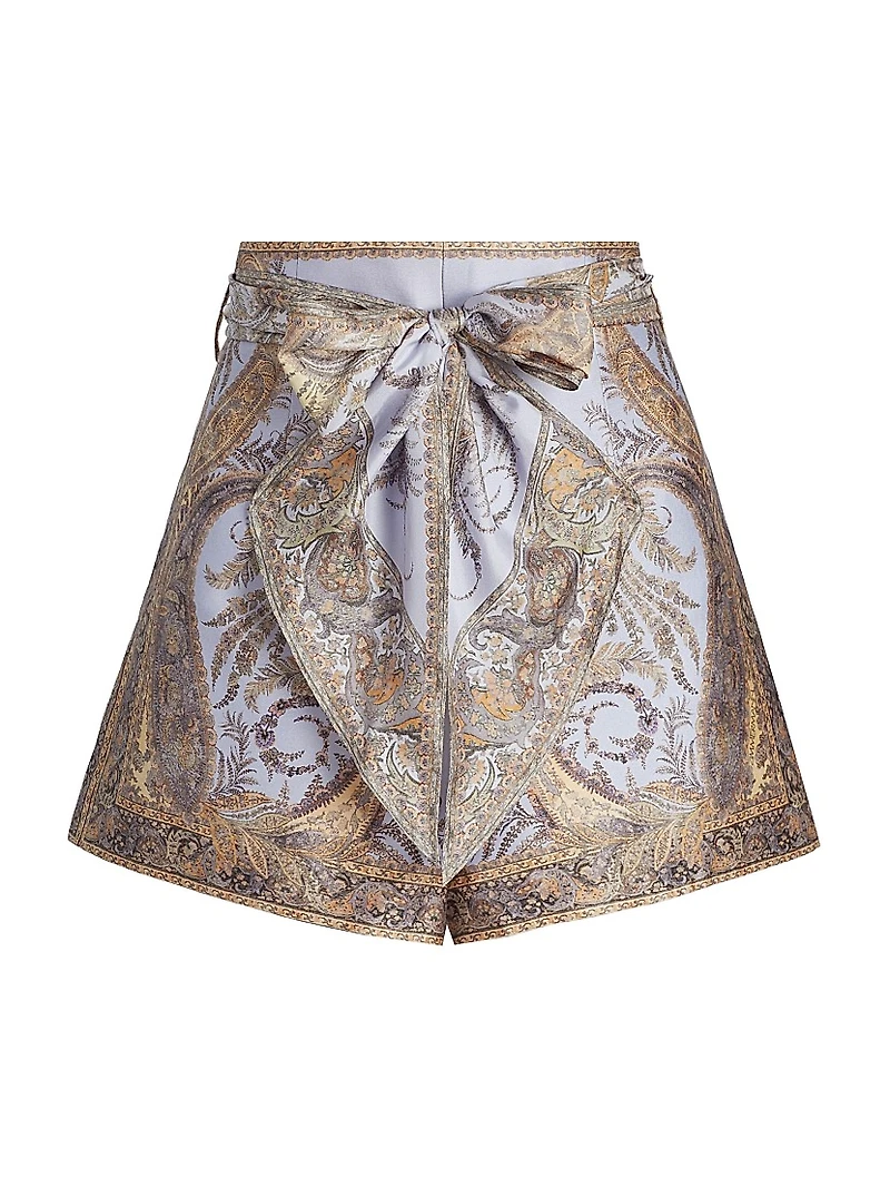 Hypnotic Silk-Blend Jacquard Tie-Waist Shorts