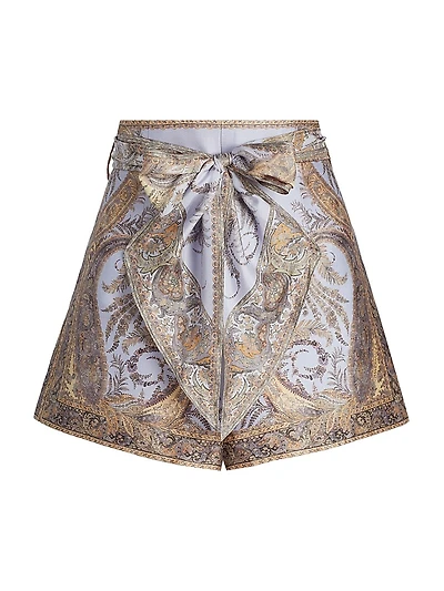 Hypnotic Silk-Blend Jacquard Tie-Waist Shorts