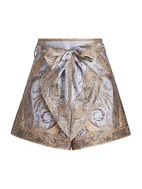 Hypnotic Silk-Blend Jacquard Tie-Waist Shorts