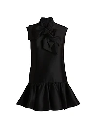 Hypnotic Wool-Silk Tieneck Minidress