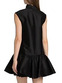 Hypnotic Wool-Silk Tieneck Minidress